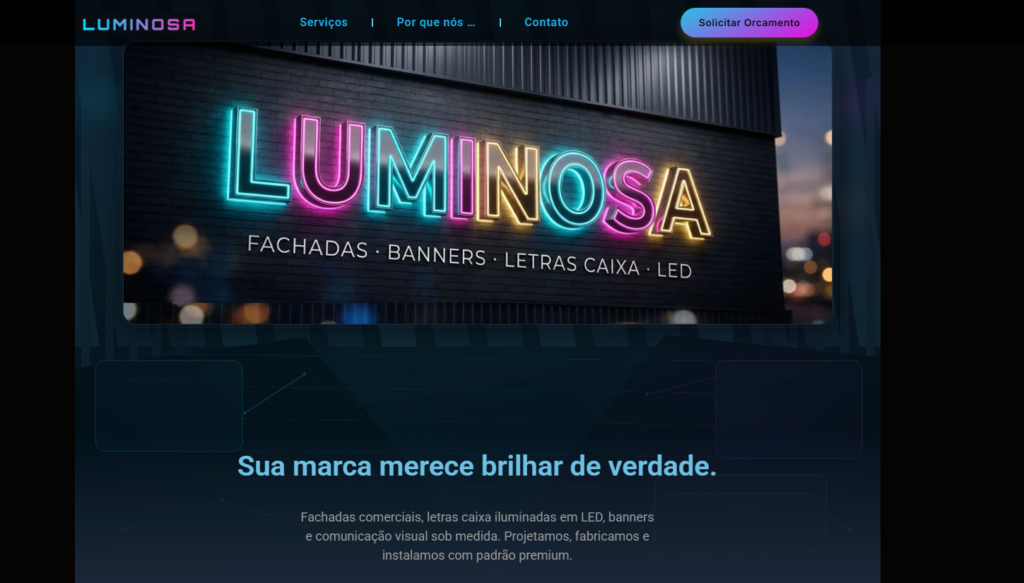 landing page luminosa